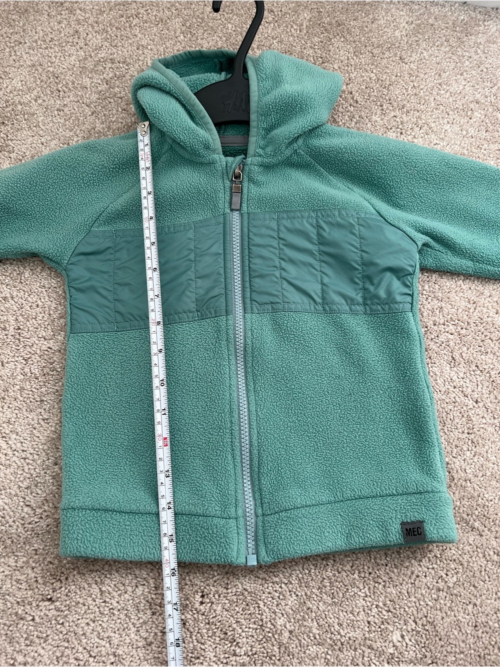 MEC Kids Mint Green Hooded Fleece Zip Jacket - Picture 5 of 8